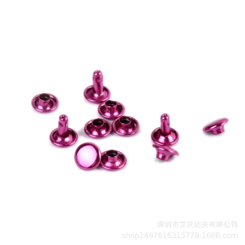 8*8mm子母钉马卡龙彩色DIY双面圆帽钉皮具手提袋印刷品双面平铆钉