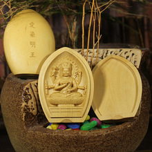 随身迷你佛龛小型檀香木雕刻小件爱染明王掌心佛像民族风寺观寺庙