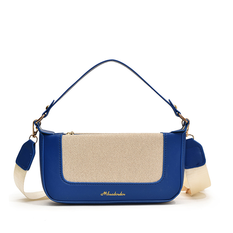 Estilo coreano empalme color contraste pequeño bolso cuadrado femenino popular de este año retro pequeño bolso de compras literario simple bolso de mensajero de un solo hombro marea