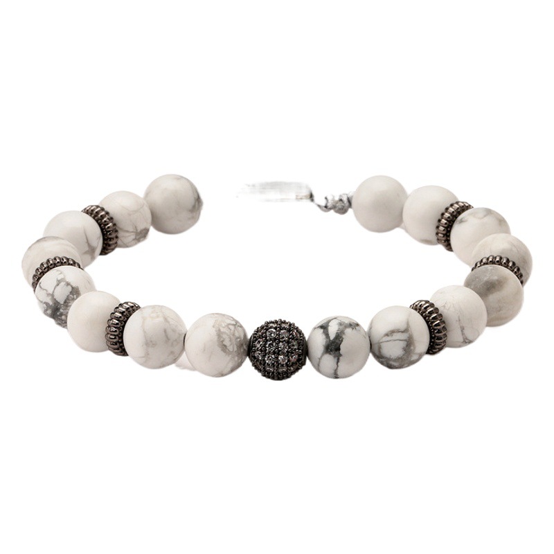 Amazon Venta caliente de piedra natural ágata pulsera tejida a mano de piedra natural pareja pulsera de cuentas