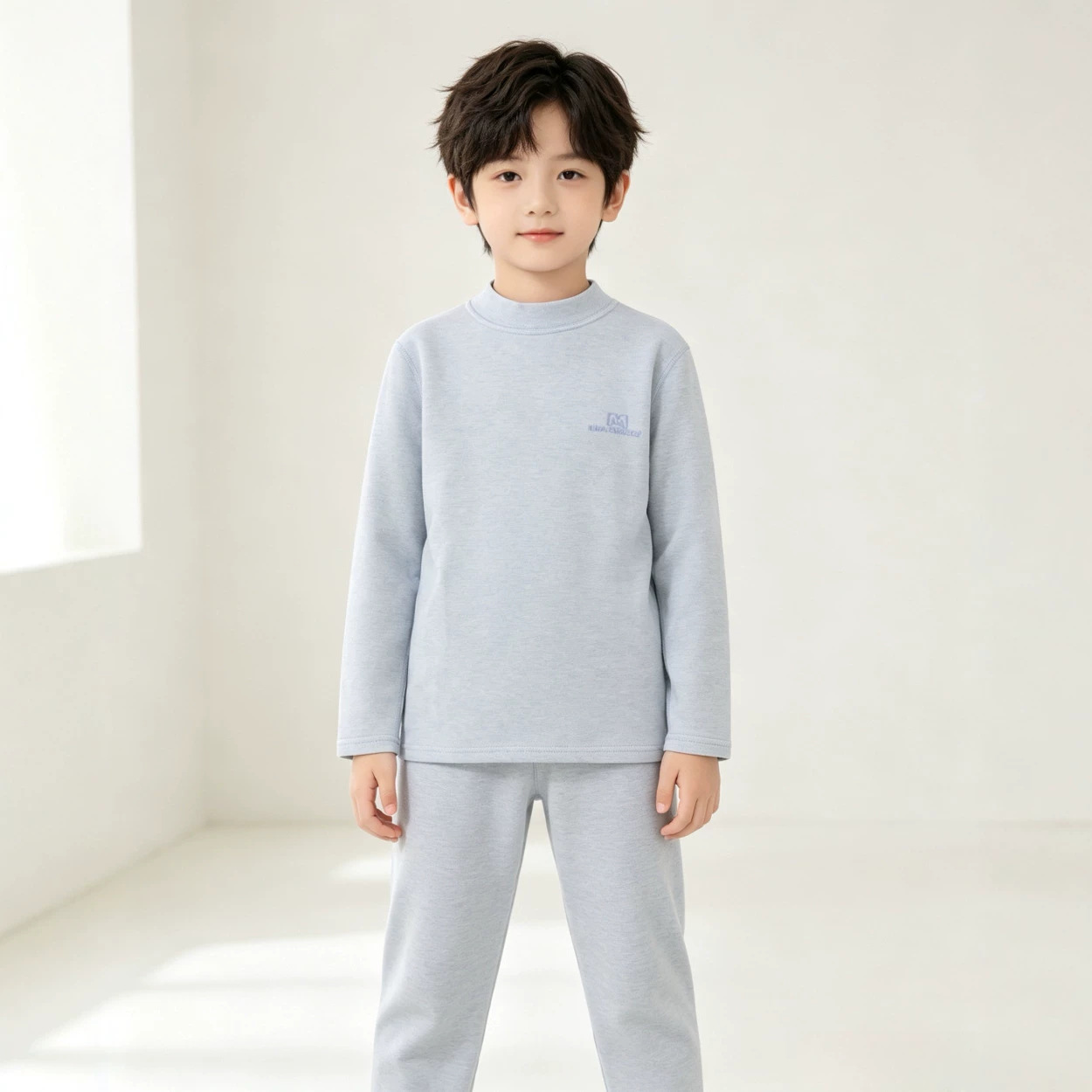 라이트 블루 미드 칼라 M 로고