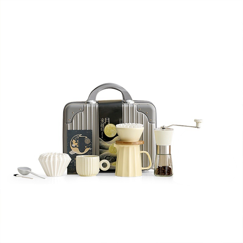 Juegos de café de negocios de mano, tazas de café, tazas de café para compartir, juegos de molino de frijoles, utensilios de café, regalos de mano