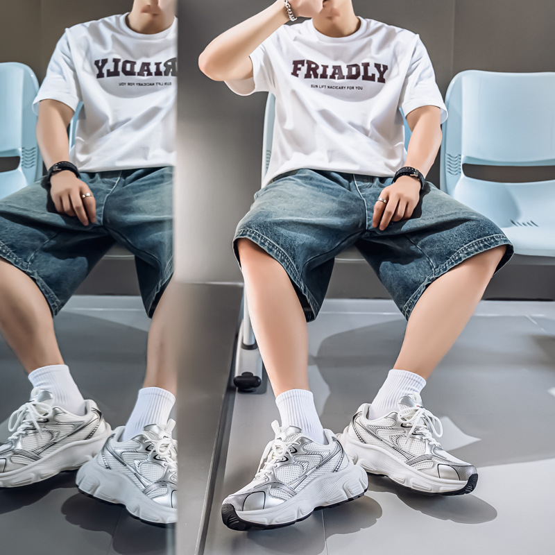 Verano, transpirable y sin olor, calzado deportivo para hombre, suela gruesa, zapatos casuales para papá, nueva tendencia, zapatos de hombre de alta gama