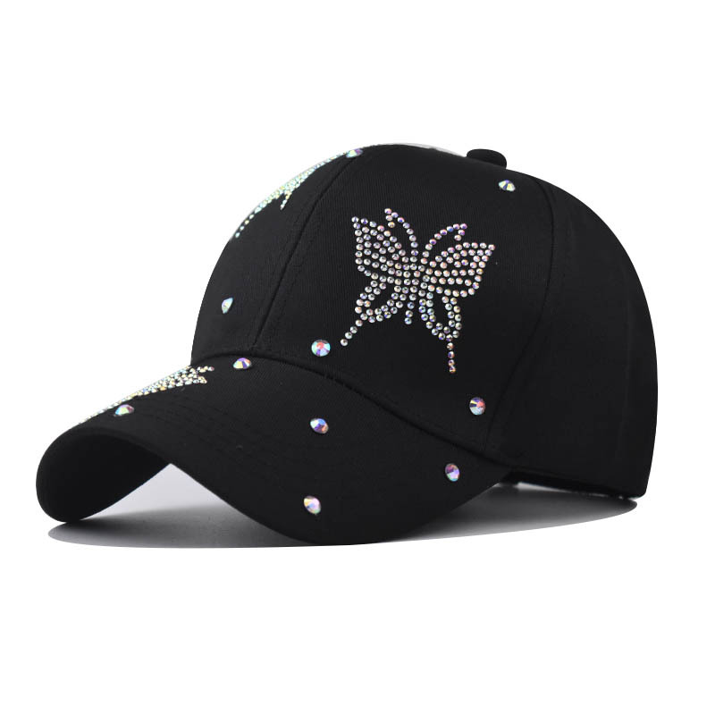 Nuevo cuatro estaciones clásico rhinestone mariposa gorra de béisbol hombres y mujeres moda protección solar sombrero transpirable casquillo enarbolado
