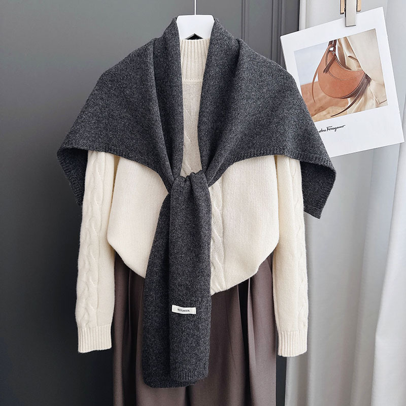 100% Australian Pure Wool Large Shawl for Women, Solid Color, Warm, Medium Thickness, New Autumn and Winter