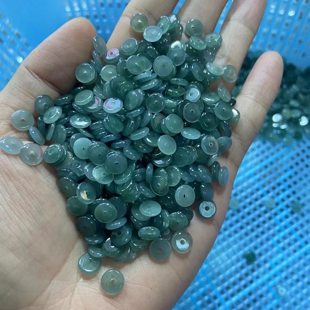 翡翠手链6MM翡翠危料平安扣 手链翡翠玉石玉器工艺品玉饰厂家批发