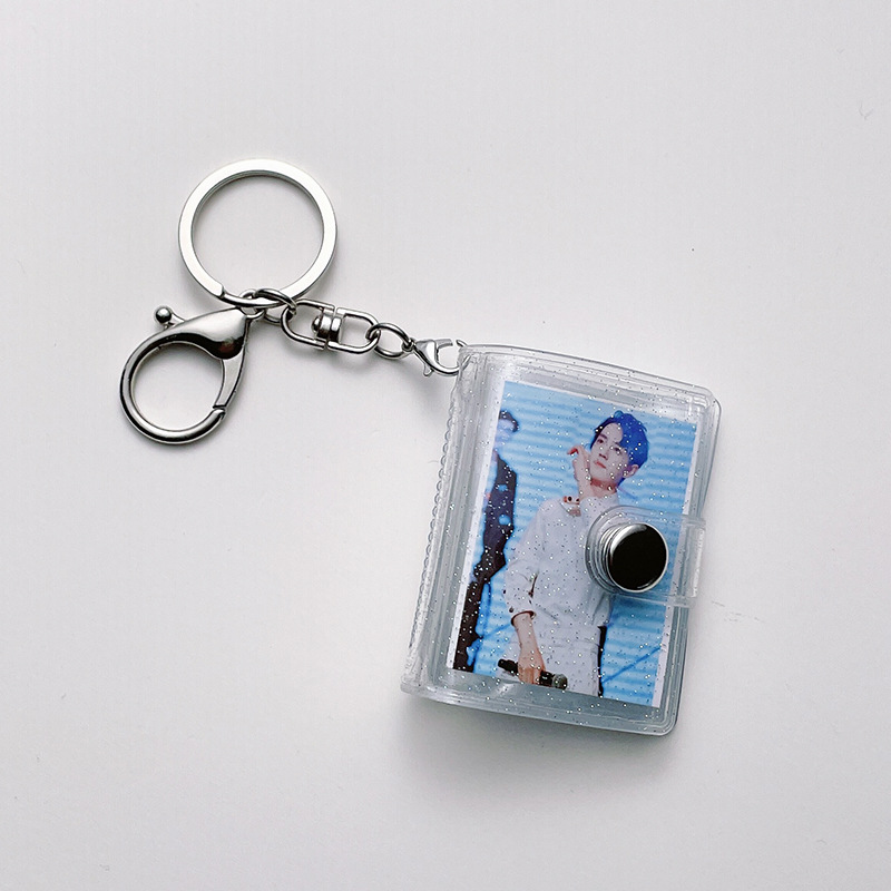 1 pulgada 2 pulgadas MINI álbum de fotos llavero Big Head Photo Star libro de almacenamiento de fotos MINI álbum de fotos
