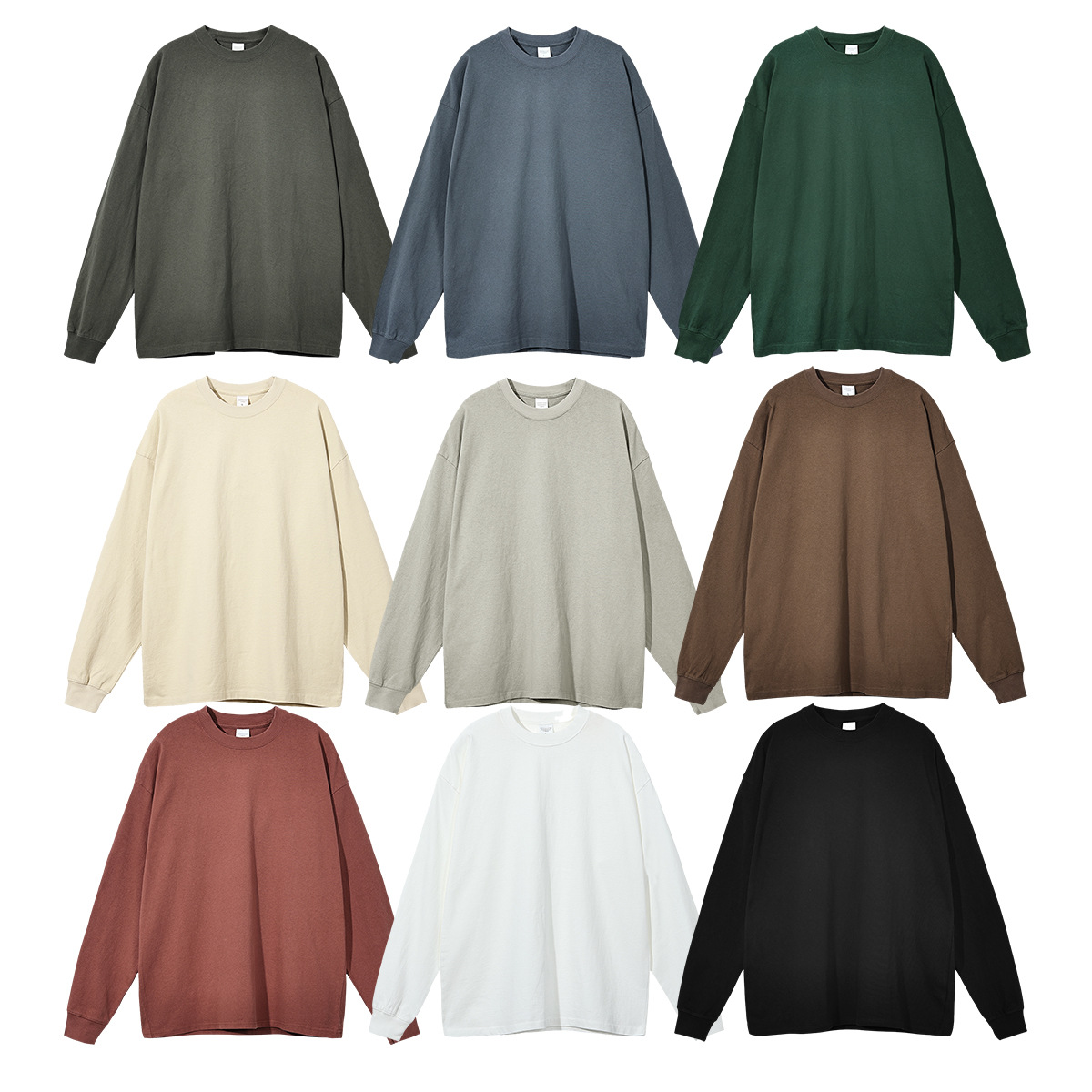 ARTIE ropa de Hombre | Heavy 310g Camiseta de manga larga lavada marca de moda de algodón caída del hombro Otoño e Invierno de alta calidad suelta de manga larga