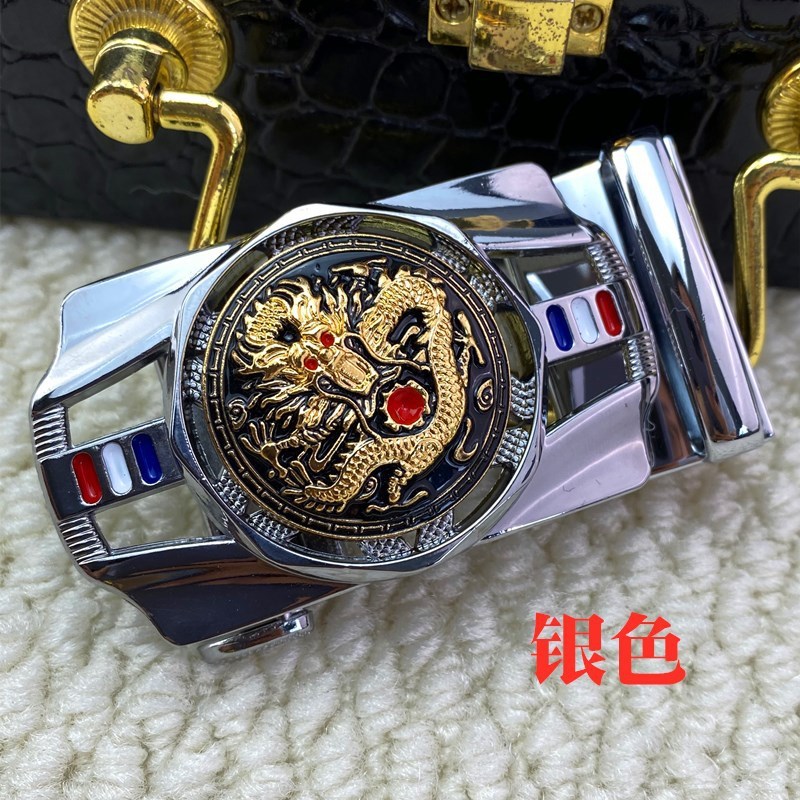 ヘッドベルトメンズ自動バックル合金ズボンベルトバックルヘッドベルトアクセサリーカードスロット自動ヘッド回転バックル|undefined