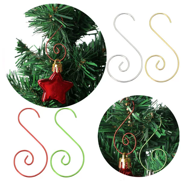 Cross-Border Christmas Decoration Hooks Christmas Colorful S Hooks Christmas Balls Christmas Socks Metal Hanging Hooks Small Hooks Wholesale