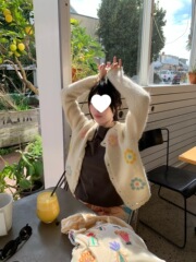 出货中MS手工勾花马海毛绵羊毛针织衫2025秋季新款毛衣外套女