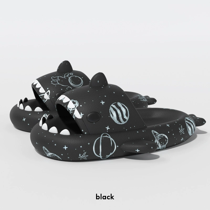 Platform Shark Slippers (Shark), summer funny slide, 4 cm platform, gradient colors