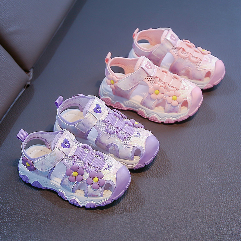 Zapatos casuales de moda de niñas versátiles 2026 verano nuevos niños sandalias de cabeza de malla transpirable zapatos deportivos para correr image 5