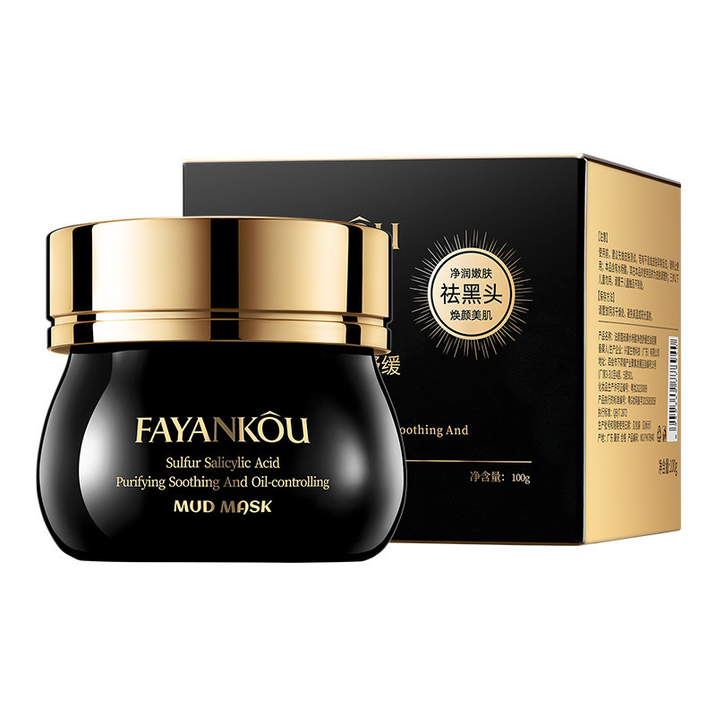 Fakoyan sulfur salicílico limpio permeable suave película de barro de control de aceite hidratación humectante limpieza profunda poros limpieza película de barro