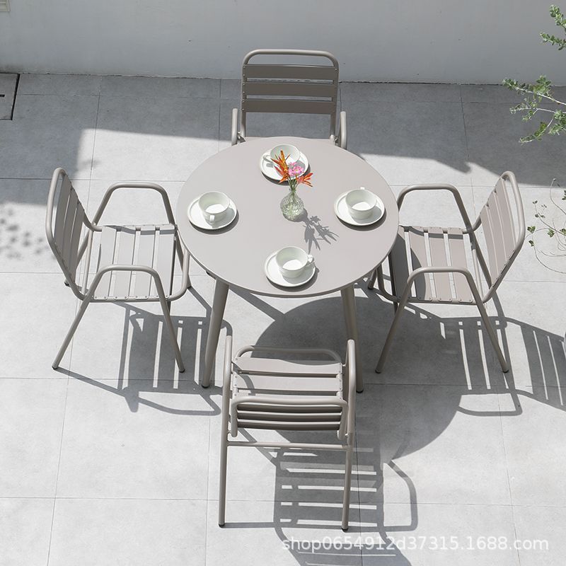 Mesas y sillas al aire libre aleación de aluminio al aire libre impermeable protección solar patio jardín de ocio balcón al aire libre té con leche café exterior