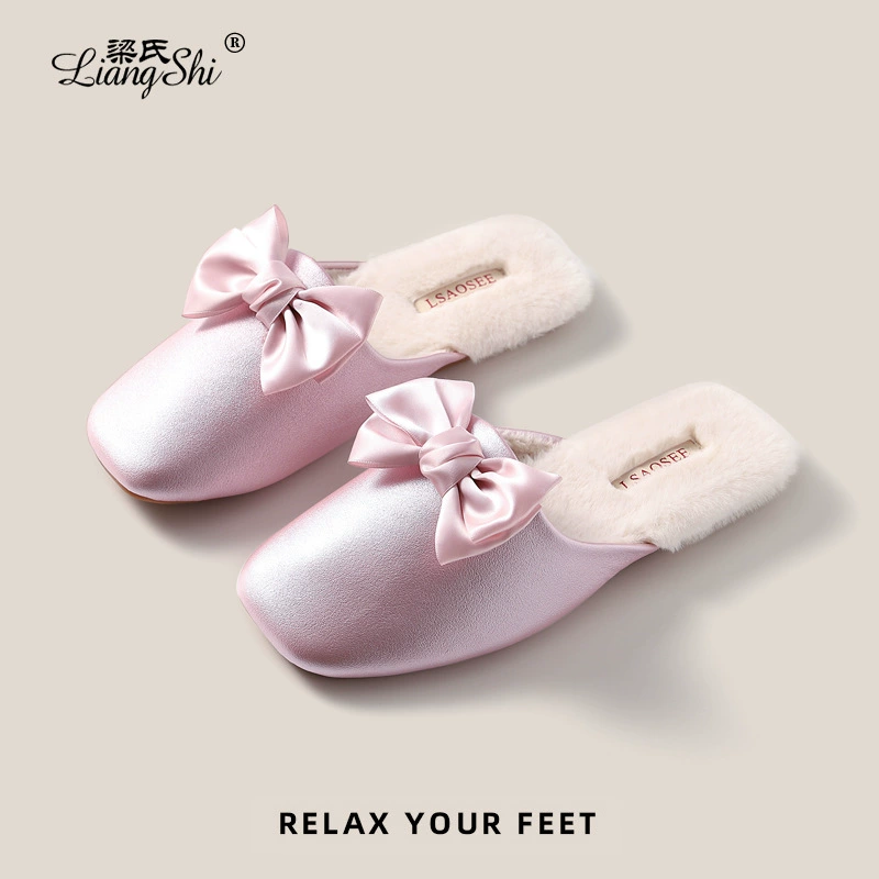Хлопковые тапочки Liang для женщин 2022, Новые Домашние домашние напольные Нескользящие плюшевые теплые зимние кожаные тапочки для мужчин