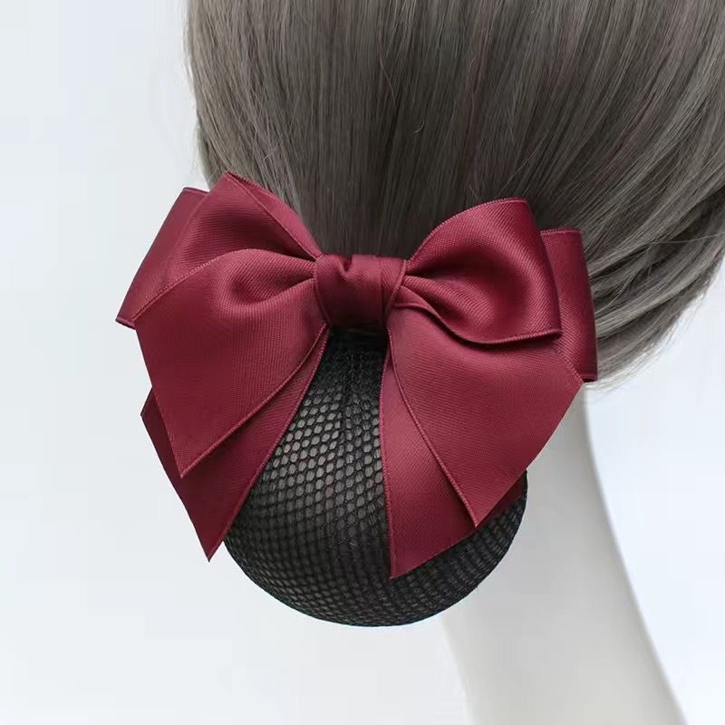 Burgundy bow fine mesh