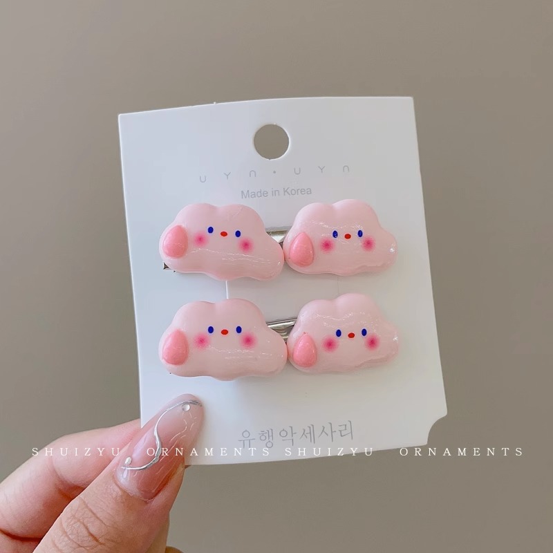 Horquilla de dopamina rosa y2k accesorios de horquilla redonda de mujer sin costuras lindo clip lateral pequeño nuevo clip de flequillo mujer