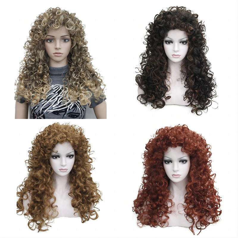 Real Shot Wig African Small Curly Wig Foreign Trade European and American Women Amazon Hot Style Wig Headgear