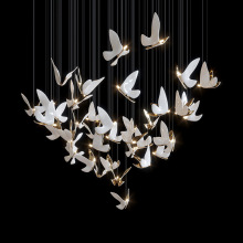 酒店大厅售楼部创意蝴蝶陶瓷吊灯复式楼别墅会所宴会厅工程定制灯