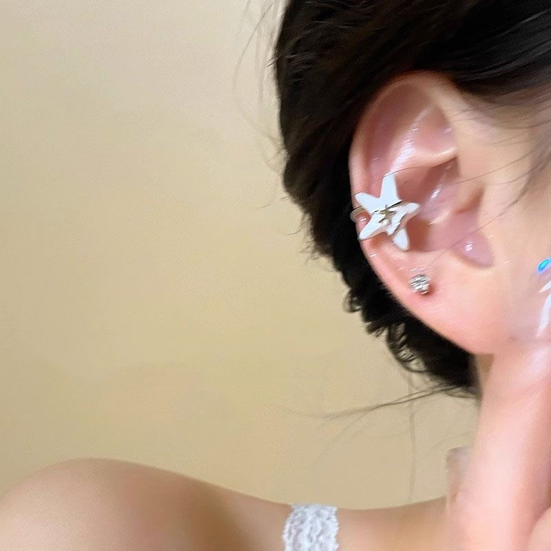 5g Weight None Ear Needle Material Ear Cuffs Classification 1 Piece Quantity Daily Occasion Alloy Material Geometric Pattern Women's Gender Enamel, Plating Design Sweet Style 1 Piece Sweet Geometric Enamel Plating Alloy Ear Cuffs 3