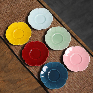 Celadon Colorfuled Tea Coasters, Ceramic Insulated Anti-Scalding Coasters, Cup Holders, Saucers, Kung Fu Tea Sets, Tea Ceremony Accessories, Tea Mats