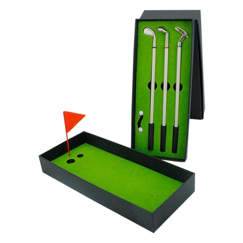 Cross-border Venta caliente Golf pluma de regalo de campo de práctica de simulación de caja de regalo pluma de Golf Club fuente de fábrica al por mayor