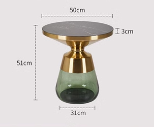 Champagne gold+olive green+black pattern glass board (trumpet)