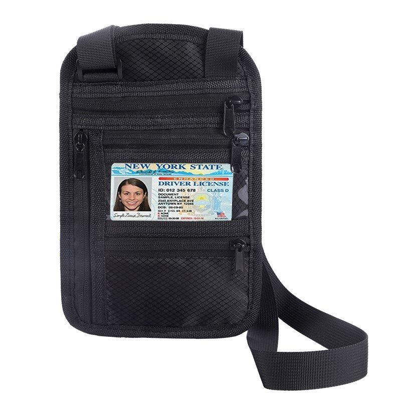 Portadocumenti multifunzionale portapassaporto portabiglietti borsa da viaggio portatile borsa portadocumenti di grande capacità_voghion.com