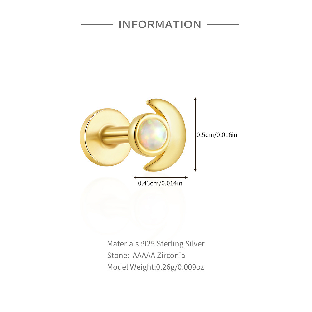 2g Weight Zircon Inlay Material Ear Studs Classification 1 Piece Quantity Daily, Street Occasion 925 Sterling Silver Material Geometric Pattern Women's Gender Plating Design Casual, Simple Style Style 1 Piece Ear Cartilage Rings & Studs Casual Simple Style Geometric 925 Sterling Silver Plating Zircon 4
