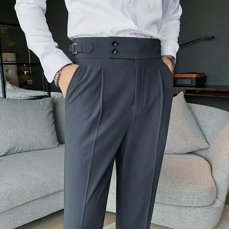2026 Spring and Autumn British Slim Fit Men's Trousers Korean Style Slim Fit Business Casual Long Pants Versatile 2026 Spring and Autumn British Slim Fit Men's Trousers Korean Style Slim Fit Business Casual Long Pants Versatile