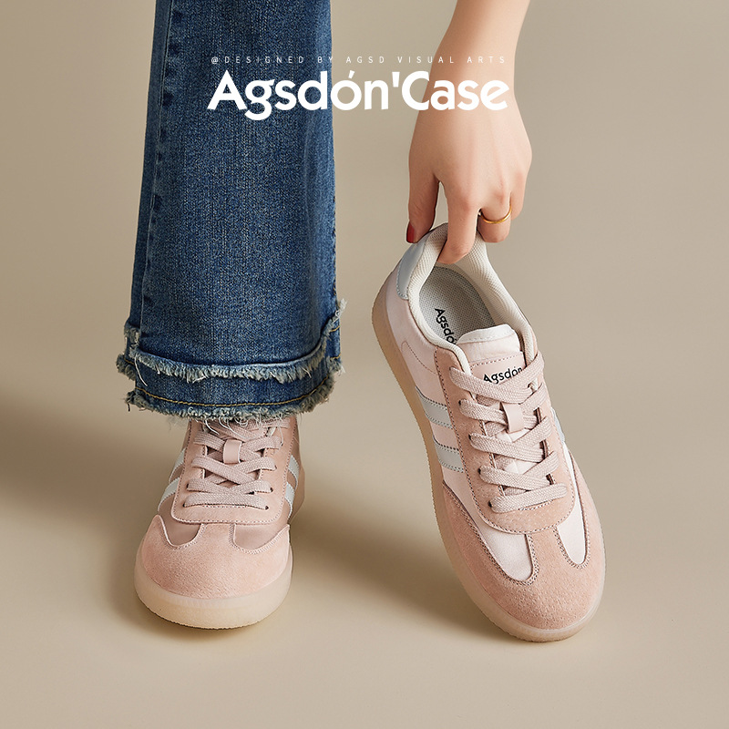 Augustion Pink Zapatos de entrenamiento alemán para mujer 2025 verano nuevo estilo zapatillas de ballet de plataforma zapatos blancos casuales ligeros