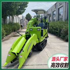 履带式单行玉米收获机家用适合小地块两行三行四驱小型玉米收割机