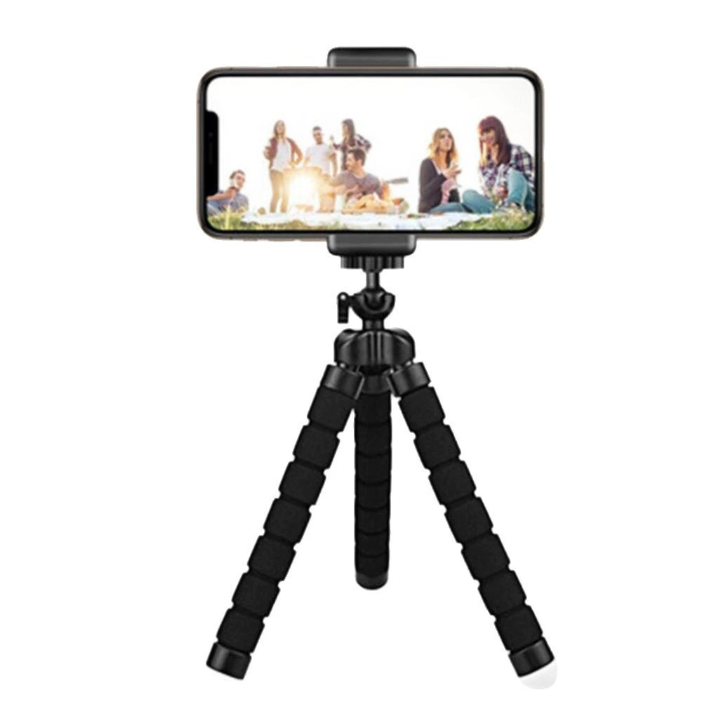 Octopus sponge mini tripod, universal phone holder, flexible legs, 360° rotation, 18.5 cm