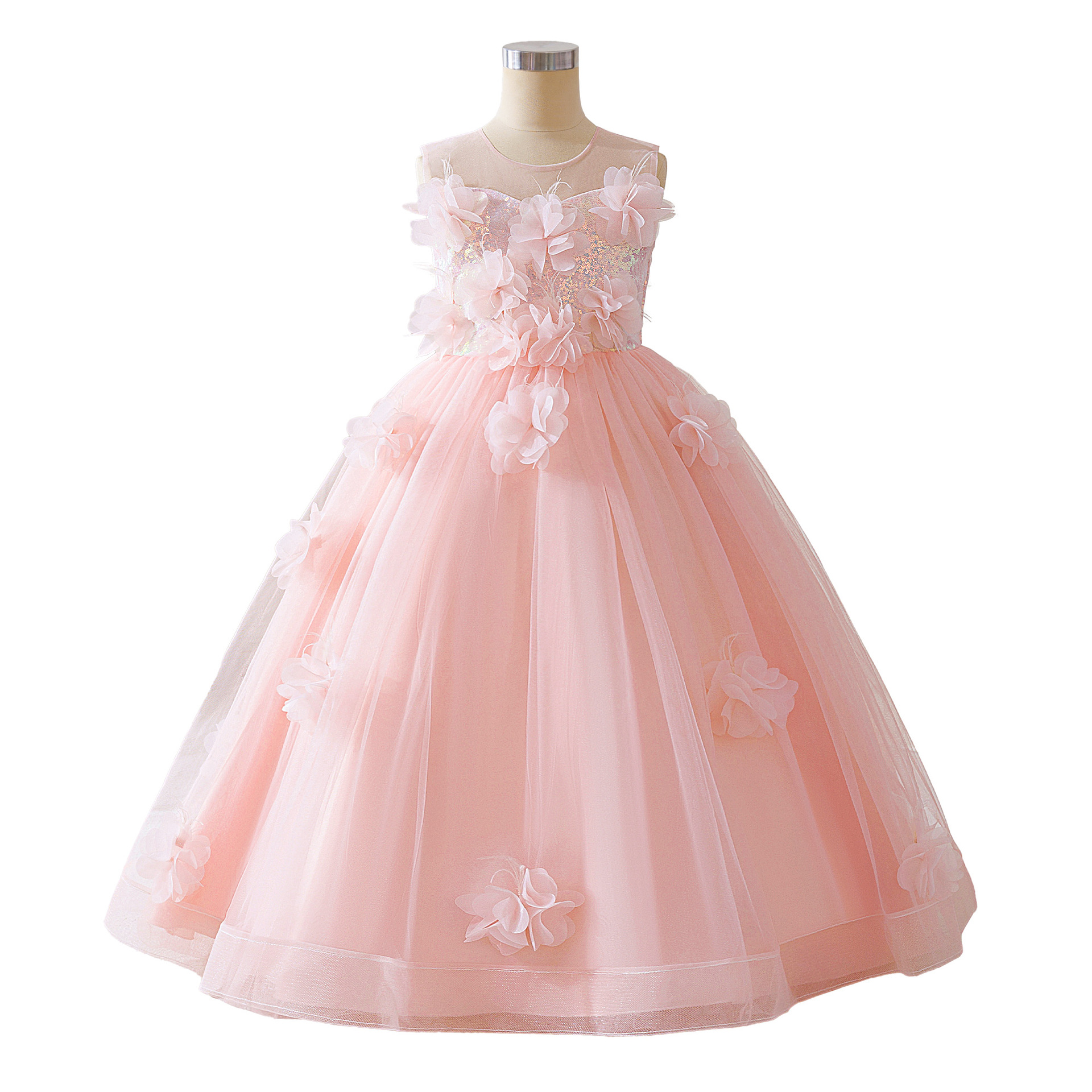 Vestido de princesa para niños vestido de noche de cumpleaños para niñas vestido de piano vestido de performance vestido de niñas alto