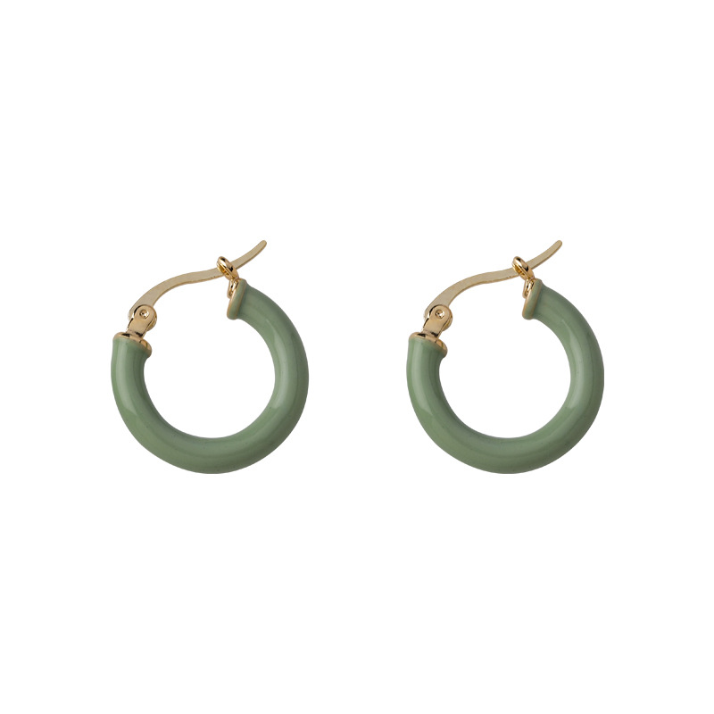 Korean Style Fashion Candy Color Small Circle Earrings display picture 2