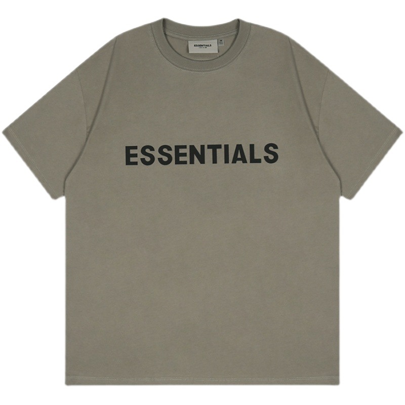 FOG multilínea ESSENTIALS HHH letras de silicona en el pecho suelta High Street verano camisetas de manga corta para hombres y mujeres marca de moda
