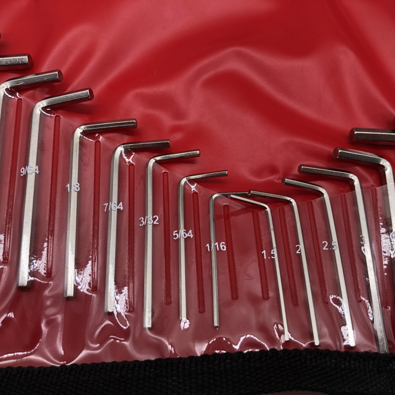 25件套平头内六角扳手公制英制六角扳手L型内六角扳手铬钒钢镀镍