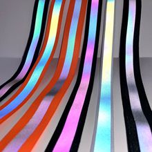 反光条彩色织带 荧光后领条 七彩夜光条 辅料裤边带反光幻彩绳子