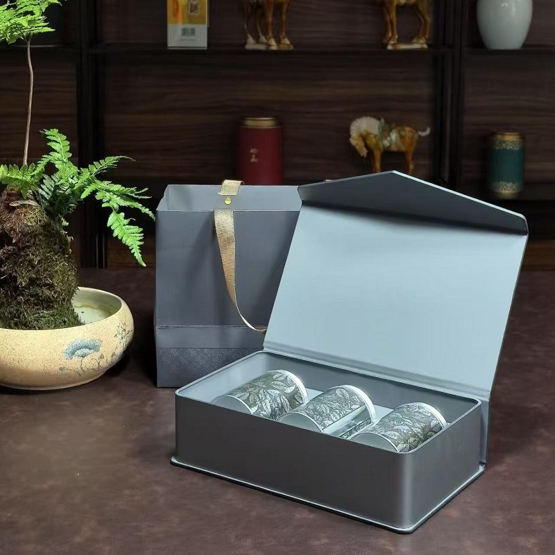 高档皮质茶叶礼盒龙井125克双罐包装空礼盒