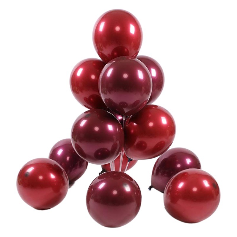 Arreglo de fiesta de 10 pulgadas globo de boda cubierta interior metal azul globo de confesión de doble capa Globo de color púrpura cereza