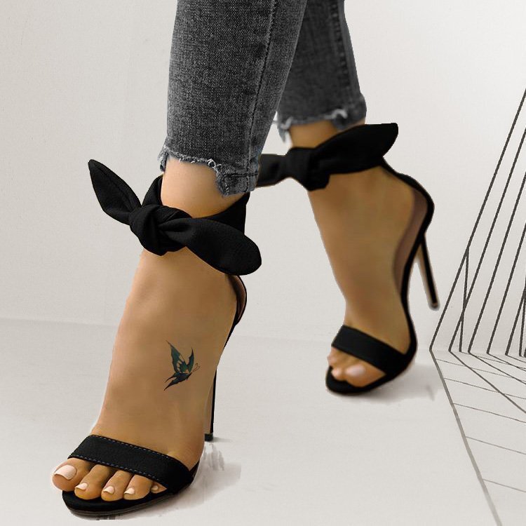 2023 foreign trade large size bow thin heel sandals women's bag heel fashion European and American cross-border women's shoes high heels 2023 foreign trade large size bow thin heel sandals women's bag heel fashion European and American cross-border women's shoes high heels