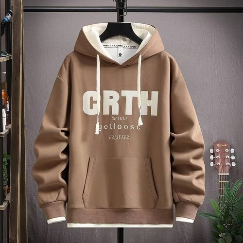 American-style hoodie men's spring and autumn thin version trendy brand loose retro letter print hooded casual versatile jacket top