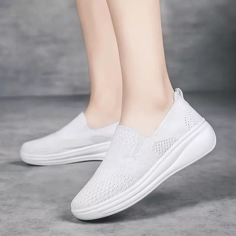 2022新款春秋飞织乐福鞋大码套脚低帮浅口休闲运动一脚蹬单鞋女鞋
