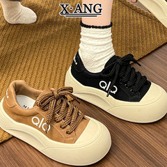 真皮厚底小白鞋子女鞋板鞋2025新款秋季运动鞋女款休闲鞋面包鞋子