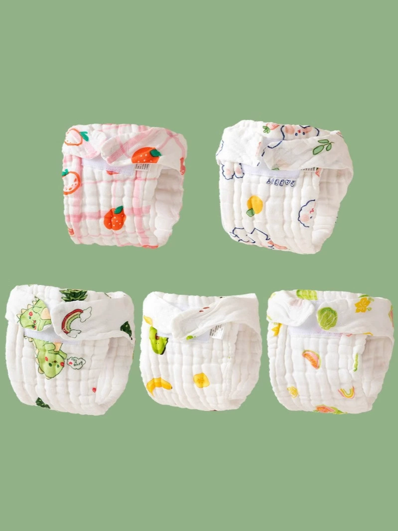 Детские марлевые хлопковые дышащие подгузники, washable