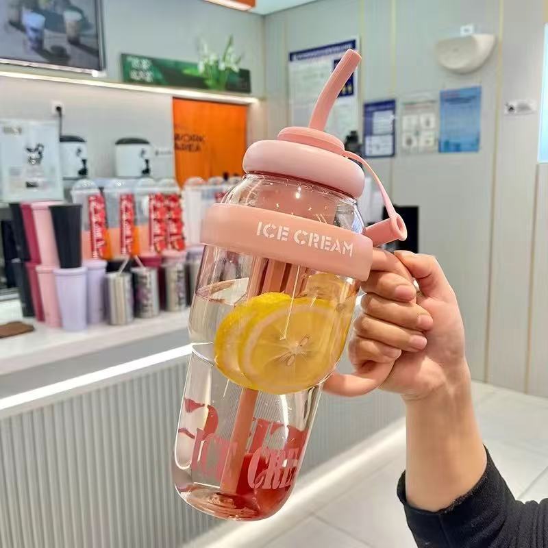 新品ビッグマック夏ハンドルプラスチックカップかわいい大容量アイスカップ耐高温ストローカップギフトカップ|undefined