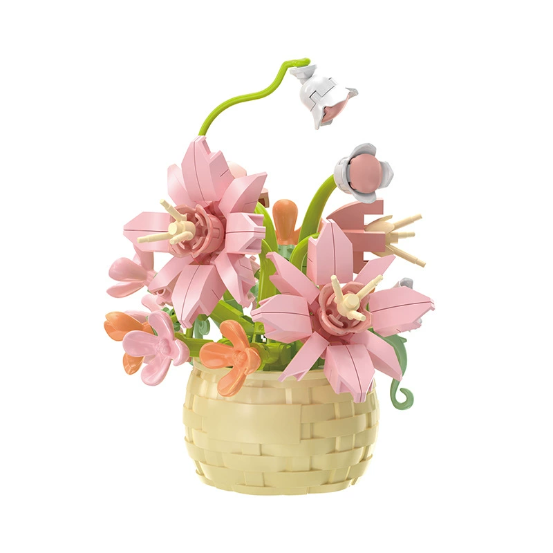Набор конструктора Flower Basket для блока Building Block, совместим с LEGO, серия immortals, наборы с несколькими моделями (разное количество деталей)