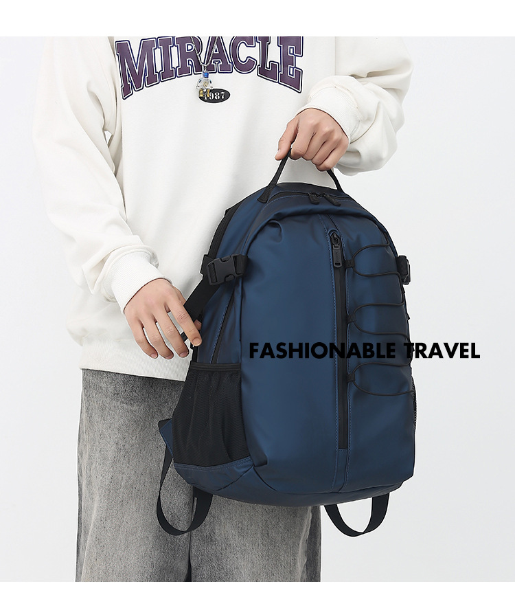 New men's large-capacity backpack, fashionable and simple business computer bag, casual college student travel schoolbag undefined