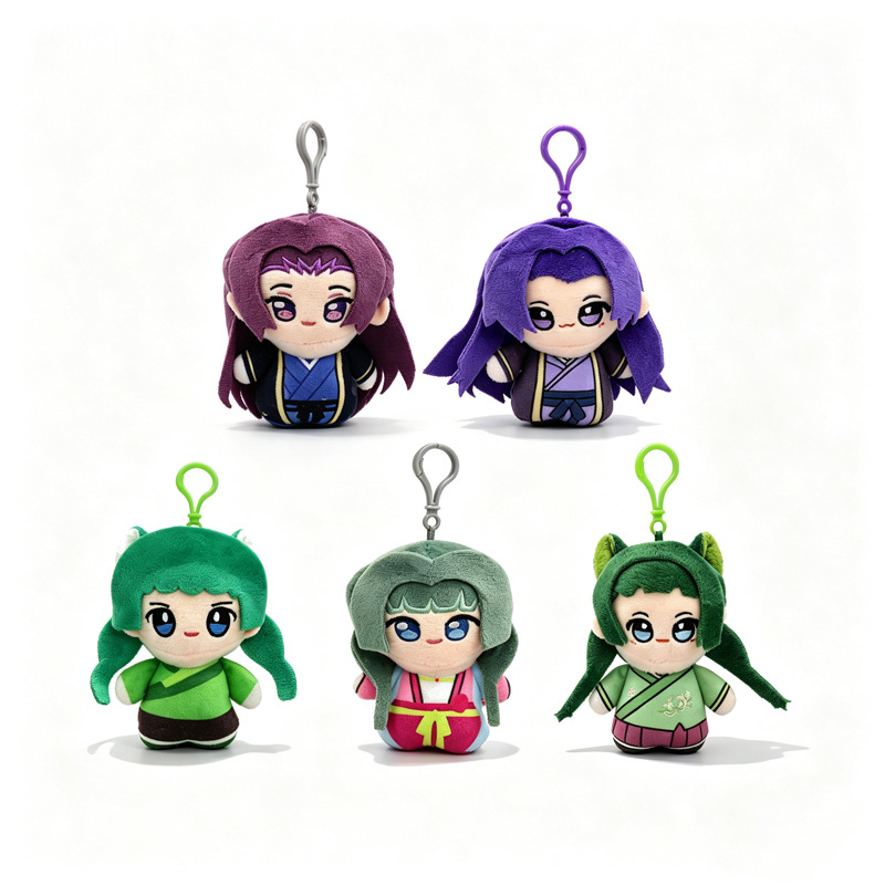 Medicine Shop Girl's Whispers merchandise: Purple-haired Ren's medicine shop gown, cat plush toy, pendant, doll, gift